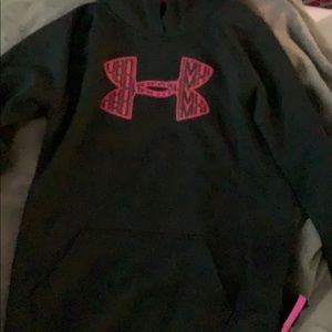 under armour pink and black hoodie